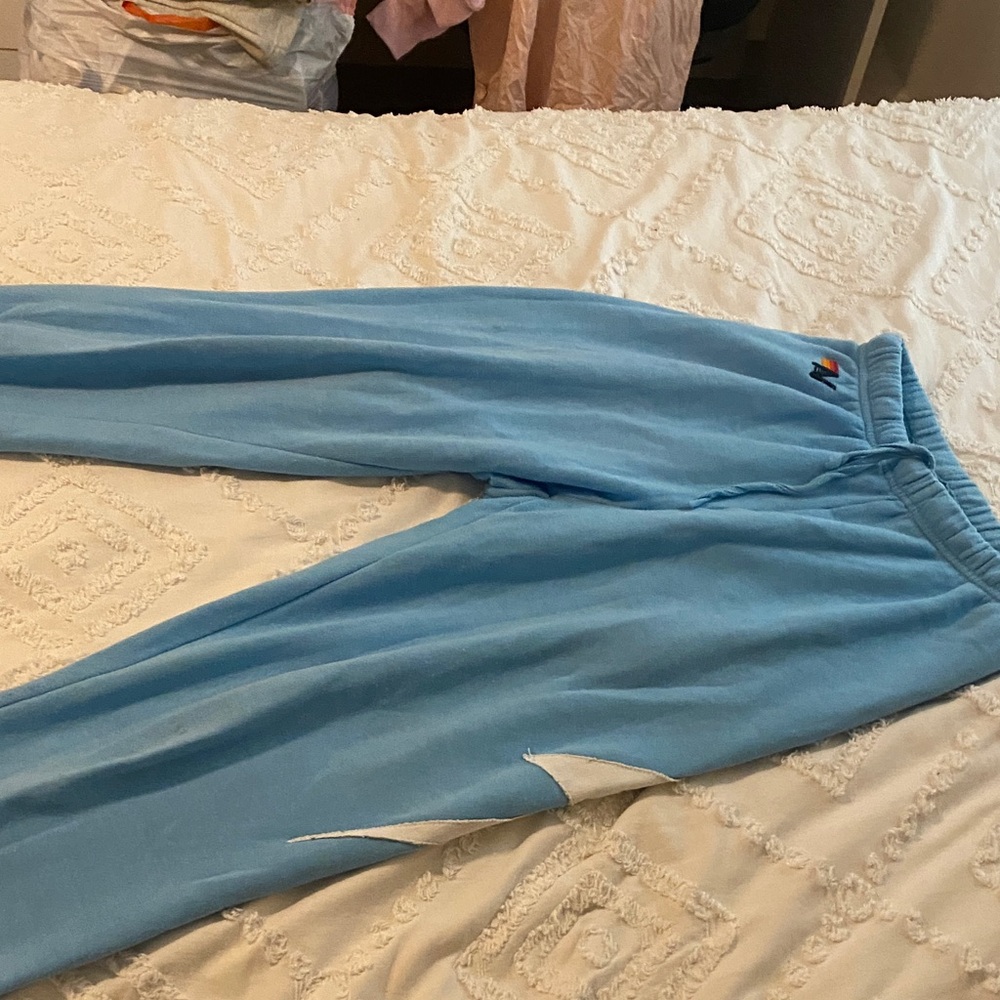 Blue aviator nation lightning bolt sweatpants